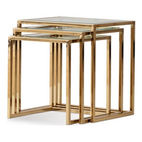 Unveiling the Charm of Savannah Breeze Nesting Tables in Bright Gold